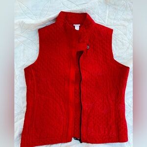 Orvis 100% Silk Quilted Vest – Red – M